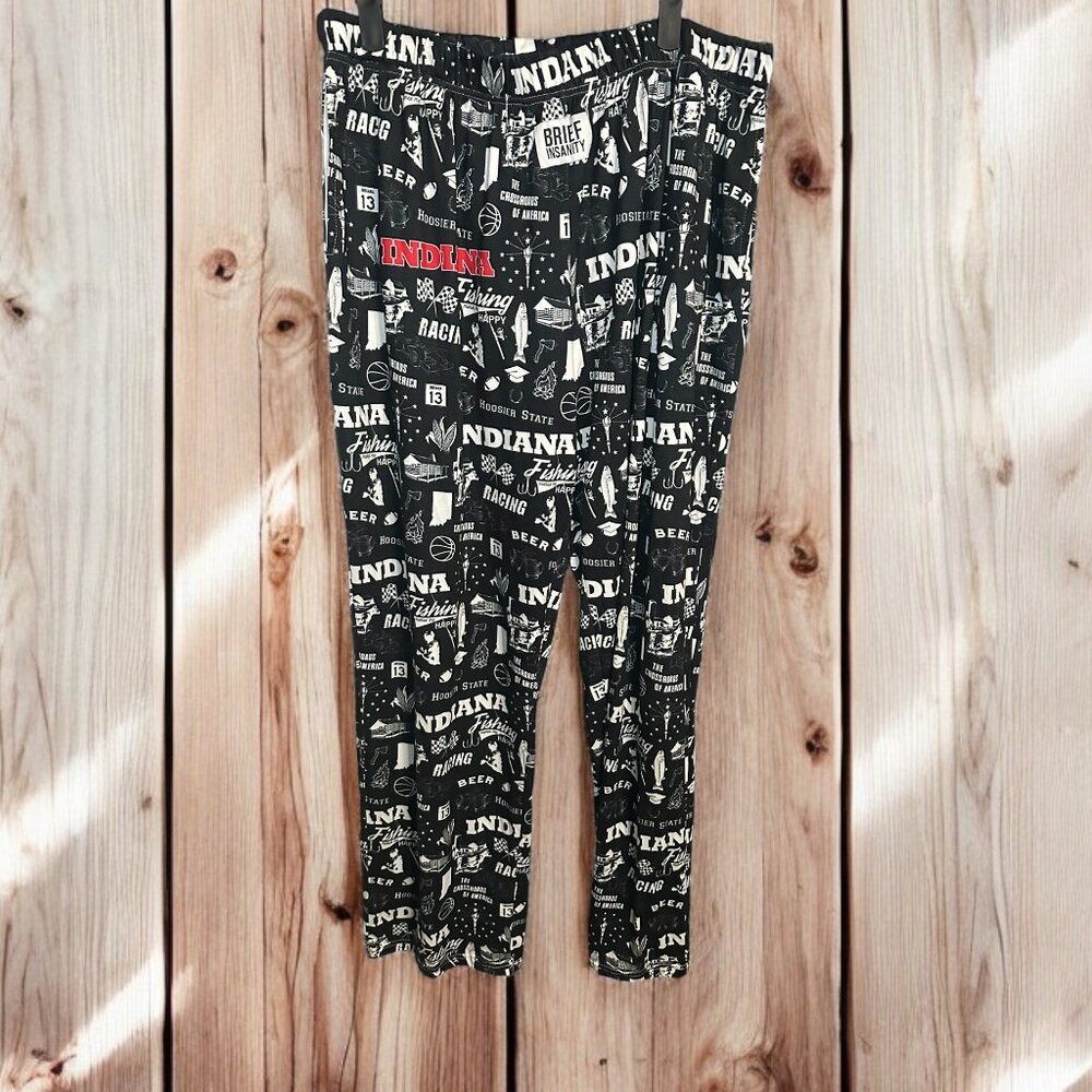 Brief Insanity‎ Men's Indiana Words Pajama Lounge Pants Size XL